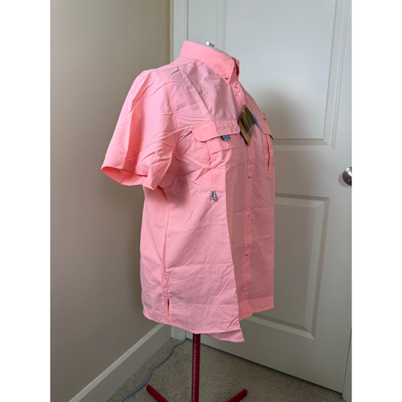 Women's Columbia PFG Bahama Short Sleeve Shirt Pink XL/TG - Picture 7 of 8